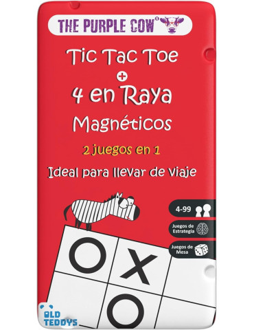The Purple Cow PC6732. Juego de viaje magnético Tic Tac Toe + 4 en Raya. 2jug +4 años