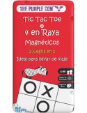 The Purple Cow PC6732. Juego de viaje magnético Tic Tac Toe + 4 en Raya. 2jug +4 años