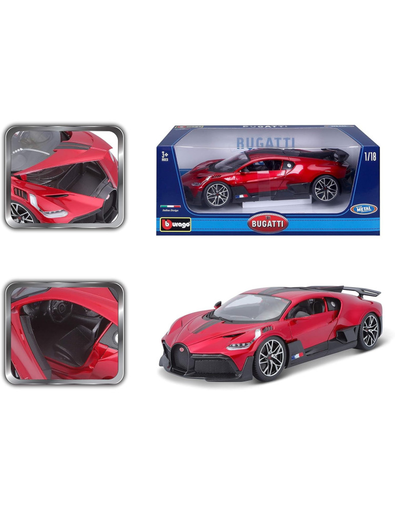 Burago 11045. Coche Bugatti Divo Rojo. Escala 1/18