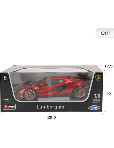 Burago 11046RD. Coche Lamborghini Sian FKP 37 Rojo. Escala 1/18 2