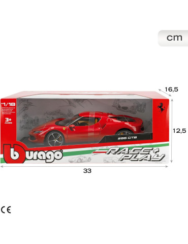 Burago 16018. Coche Ferrari 296 GTB Rojo. Escala 1/18 2