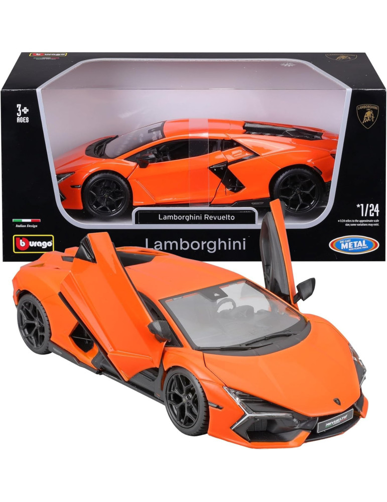 Burago 21106. Coche Lamborghini Revuelto Naranja. Escala 1/24
