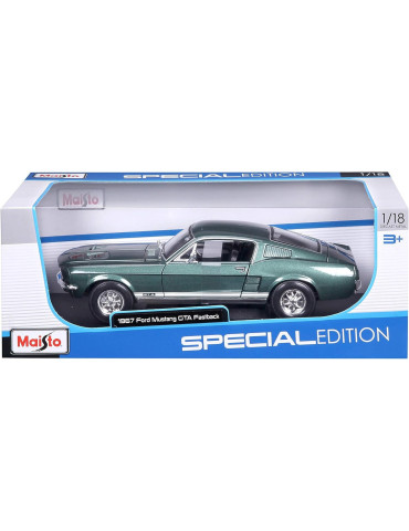 Maisto 31166. Coche Ford Mustang GTA Fastback 1967 Verde. Escala 1/18 2