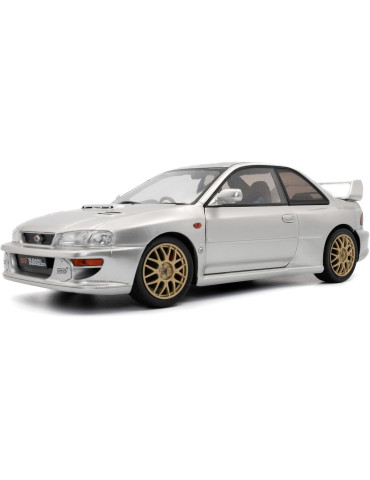 Solido 1807408. Coche Subaru Impreza 22B Plata. Escala 1/18