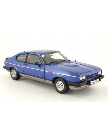 Norev 182764. Coche Ford Capri Mk.III 2.8 Injection RHD 1984 Azul. Escala 1/18