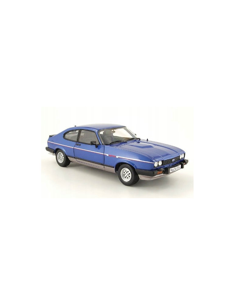 Norev 182764. Coche Ford Capri Mk.III 2.8 Injection RHD 1984 Azul. Escala 1/18