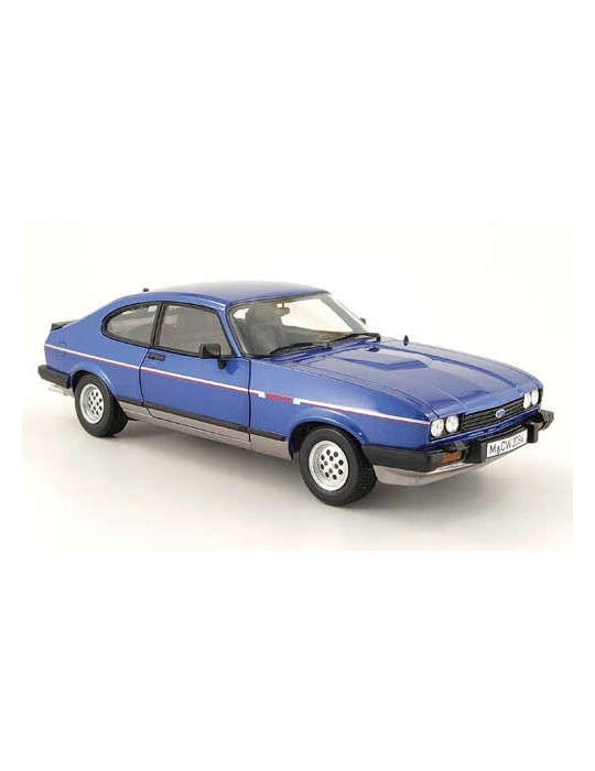 Norev 182764. Coche Ford Capri Mk.III 2.8 Injection RHD 1984 Azul. Escala 1/18