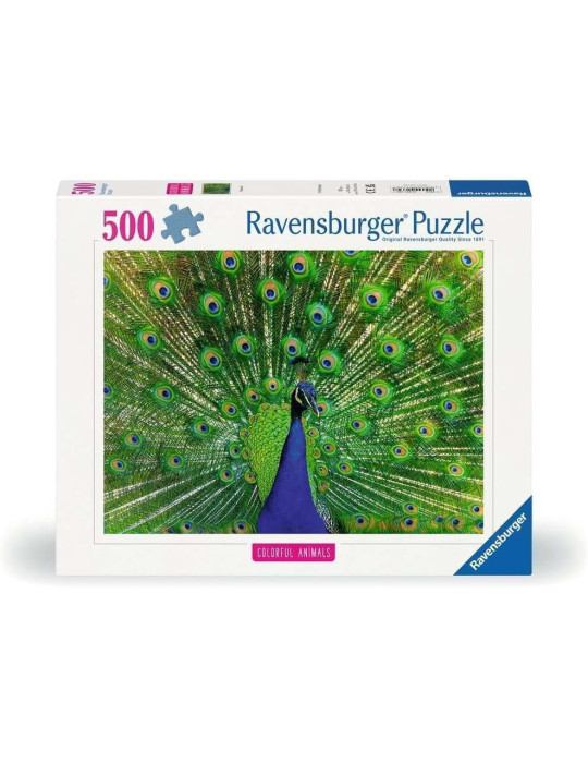 Ravensburger 01332. Puzzle de 500 piezas de Pavo Real. 49x36cm