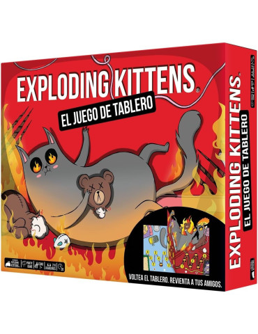 Asmodee EKIBG01ES Juego de mesa Exploding Kittens: El juego de Tablero. 2-6jug. +7 años