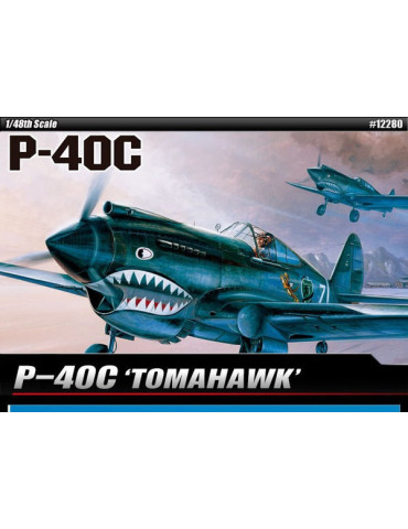 Academy 12280. Kit de maqueta de plástico Avioneta P-40C Tomahawk. Escala 1/48