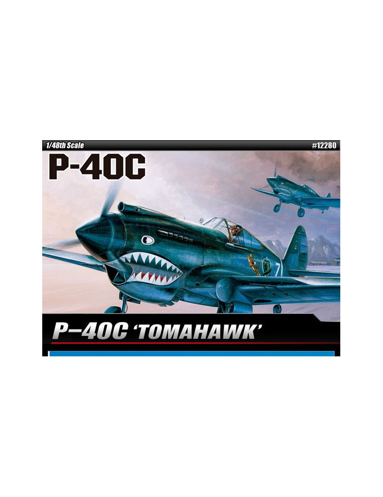 Academy 12280. Kit de maqueta de plástico Avioneta P-40C Tomahawk. Escala 1/48