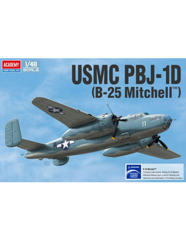Academy 12334. Kit de maqueta de plástico USMC PBJ-1D (B-25 Mitchell). Escala 1/48