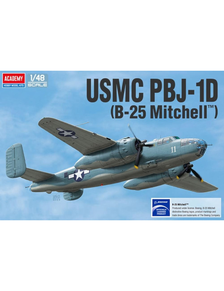 Academy 12334. Kit de maqueta de plástico USMC PBJ-1D (B-25 Mitchell). Escala 1/48