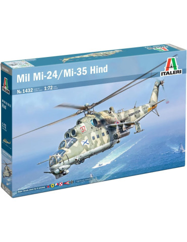 Italeri 1432. Kit de maqueta de plástico Helicóptero Mil Mi-24P. Escala 1/72