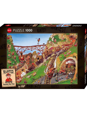 Heye 30052. Puzzle de 1000 Piezas Getaway Car Fred, Wanted!. 70x50cm