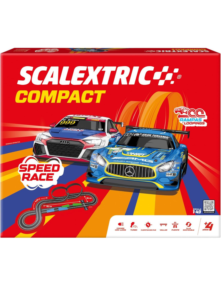Circuito Scalextric Compact C10584. Speed Race. Escala 1/43
