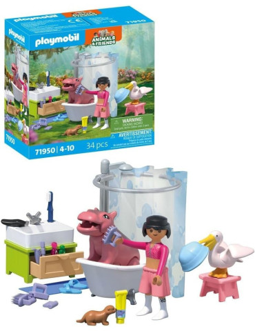 Playmobil Animals & Friends 71950. Divertido baño de animales. A partir de 4 años
