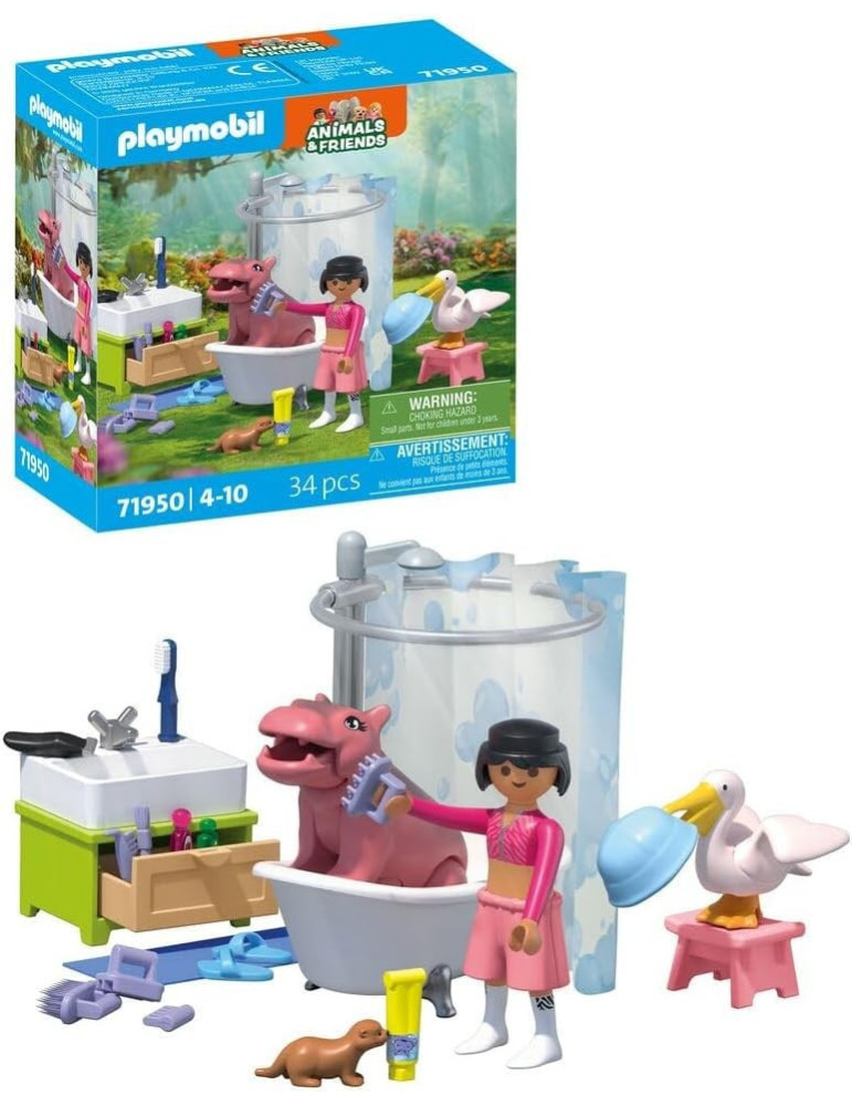 Playmobil Animals & Friends 71950. Divertido baño de animales. A partir de 4 años