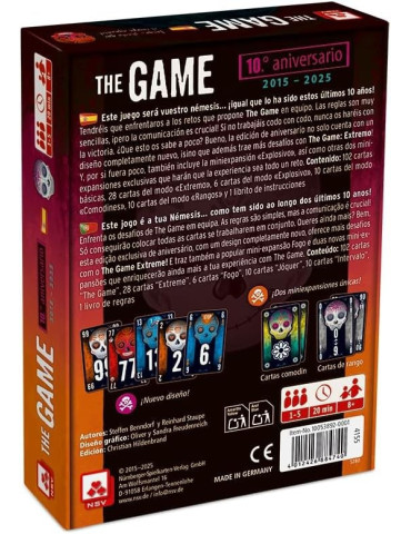 NSV 10053892-0001. Juego de cartas The Game 10ºAniversario Edición Limitada. 1-5jug. +8 años 2