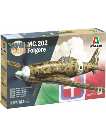Italeri 1481. Kit de maqueta de plástico Avión Macchi MC.202 Flogore "Aces". Escala 1/72