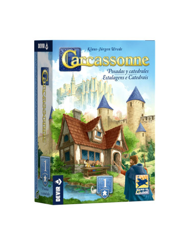 Devir BGCARPCPS. Expansión 1 de Carcassone "Posadas y catedrales". 2-6 jug +7 años
