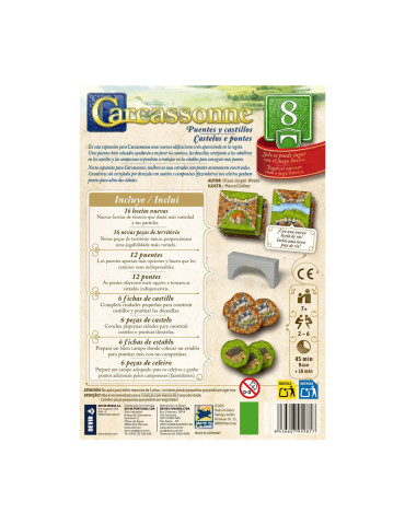 Devir BGCARPCSPS. Expansión 8 de Carcassone "Puentes y Castillos ". 2-5 jug +7 años 2