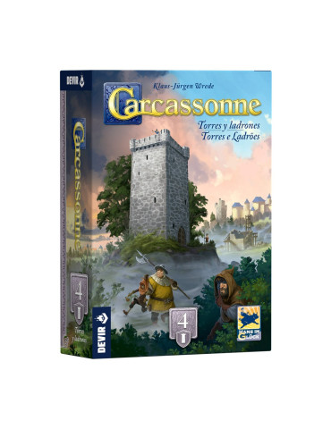 Devir BGCARTLPS. Expansión 4 de Carcassone "Torres y Ladrones". 2-5 jug +7 años