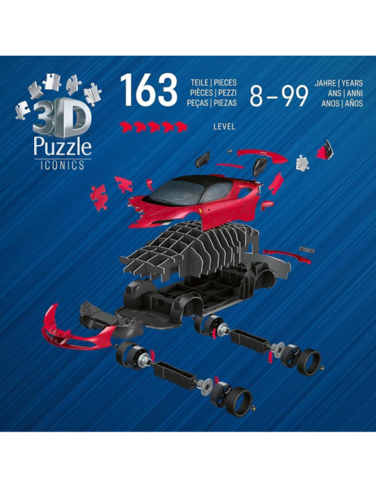 Ravensburger 08041. Puzzle 3D Iconics de Ferrari SF90 Stradale. 163 piezas
