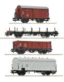 Roco 6600101. Set de 4 piezas: Vagones de mercancías, PKP. Escala HO