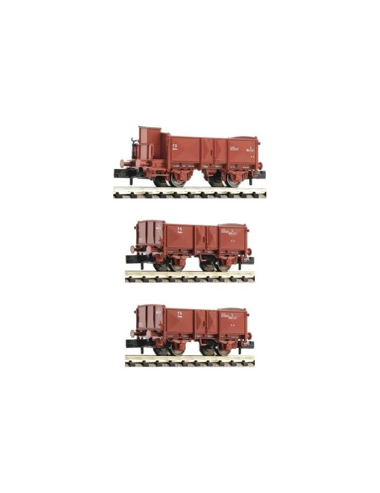 Fleischmann 6660034. Set de 3 Vagones de mercancías abiertos, FS, época III. Escala N