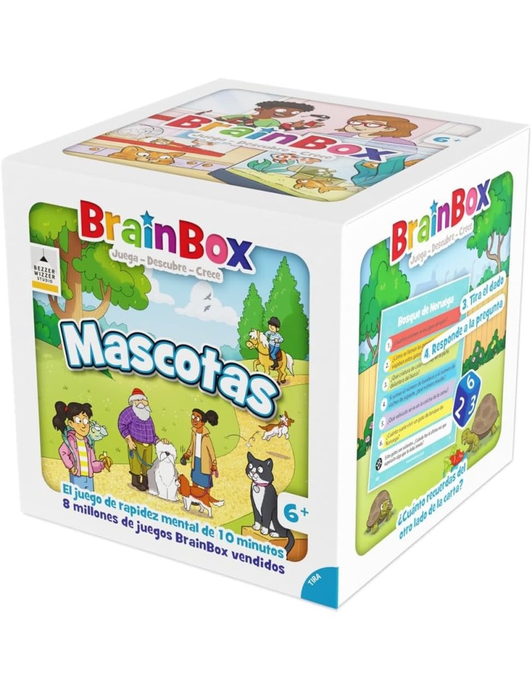 Brain Box GBG179ES. Juego de cartas BrainBox Mascotas. 1 y + jug +5 años