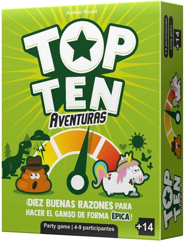 Cocktail Games CGTTA01ES. Juego de tablero Top Ten Aventuras. 4-9 jug +14 años