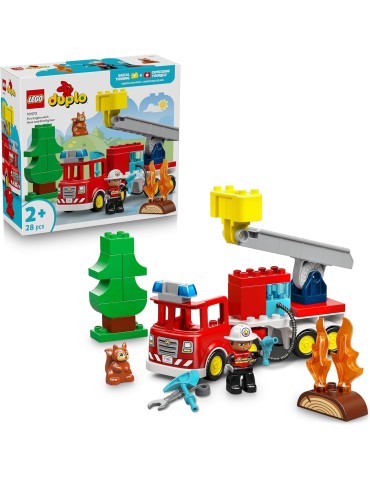 Lego DUPLO 10473. Camión de Bomberos con Manguera y Bomberos. Más de 2 años. 28 piezas