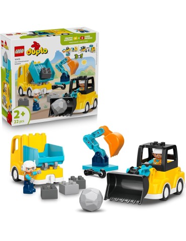 Lego DUPLO 10475. Vehículos de Construcción “3 en 1”. Más de 2 años. 22 piezas