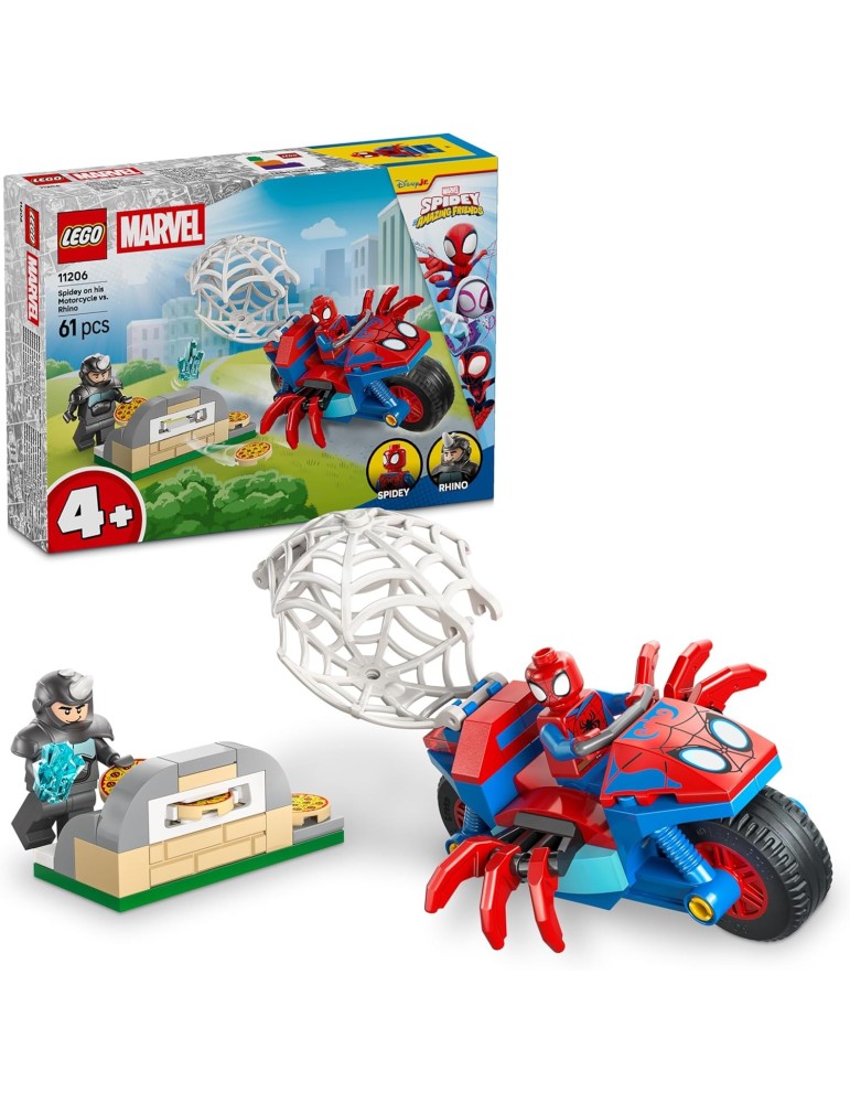 Lego DUPLO 11206. Spidey en su Moto vs. Rino. Más de 4 años. 61 piezas