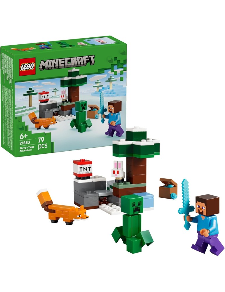 Lego Minecraft 21583. La Aventura de Steve en la Taiga. Más de 6 años. 79 piezas