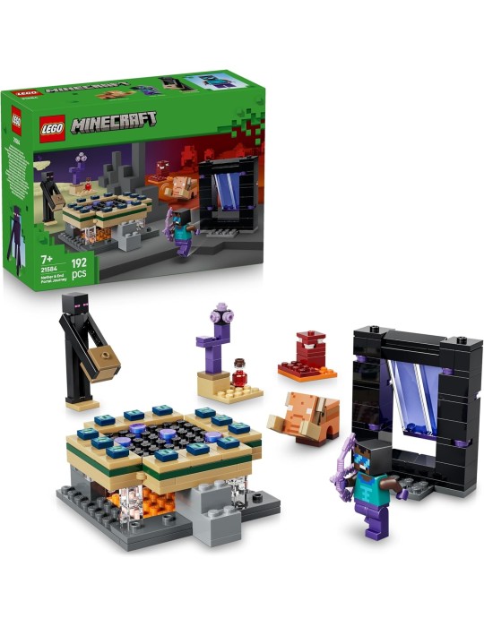 Lego Minecraft 21584. El Viaje por el Nether y el Portal al End. Más de 7 años. 192 piezas