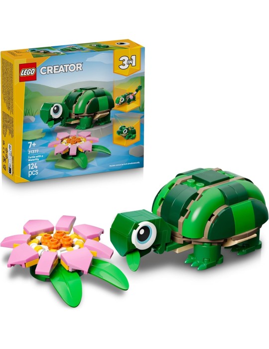Lego Creator 3 en 1 31377. Tortuga con Flor de Nenúfar. Más de 7 años. 124 piezas