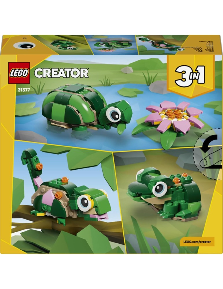 Lego Creator 3 en 1 31377. Tortuga con Flor de Nenúfar. Más de 7 años. 124 piezas