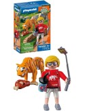 Playmobil Animals & Friends 72089. Zoo: Tigre y visitante. A partir de 4 años