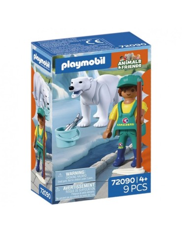 Playmobil Animals & Friends 72090. Zoo: Oso polar y cuidador. A partir de 4 años