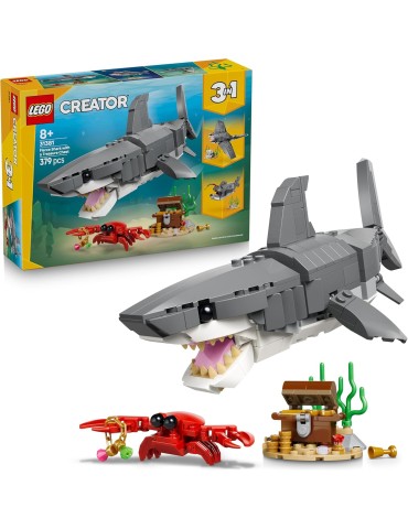 Lego Creator 3 en 1 31381. Feroz Tiburón con Cofre del Tesoro. Más de 8 años. 379 piezas