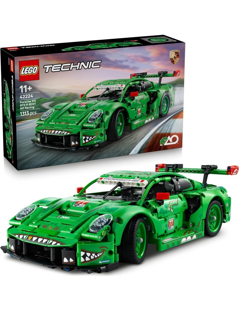 Lego Technic 42224. Coche Porsche 911 GT3 R REXY AO Racing. Más de 11 años. 1313 piezas.