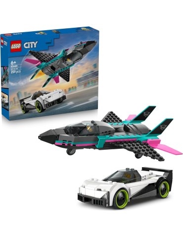 Lego City 60489. Jet vs. Coche. Más de 6 años. 259 piezas.