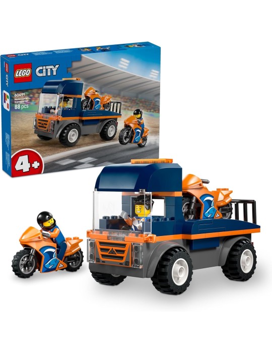 Lego City 60491. Camión de Transporte de Motos. Más de 4 años. 88 piezas.