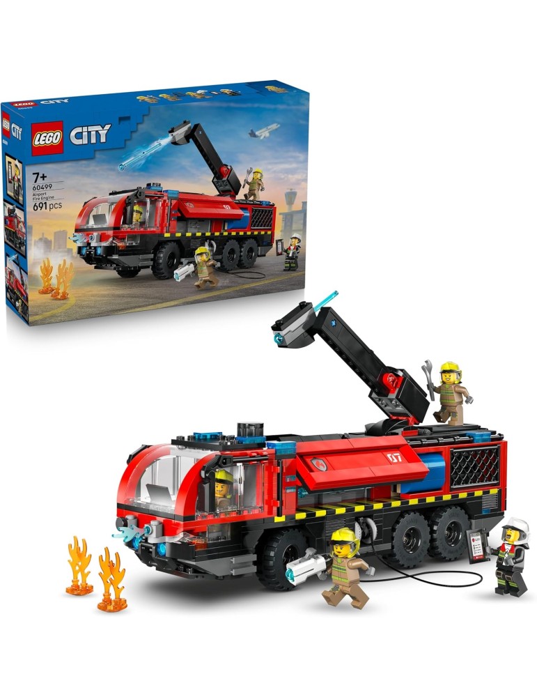 Lego City 60499. Camión de Bomberos Aeroportuario. Más de 7 años. 691 piezas.
