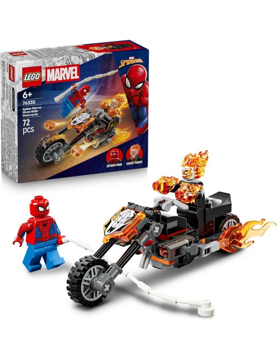 Lego Marvel 76335. Spider-Man vs. Moto del Motorista Fantasma. Más de 6 años. 72 piezas.