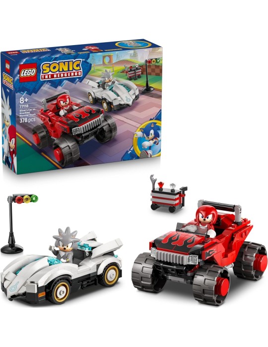 Lego Sonic the Hedgehog 77118. Coche de Silver vs. Monster Truck de Knuckles. Más de 8 años. 378 piezas.