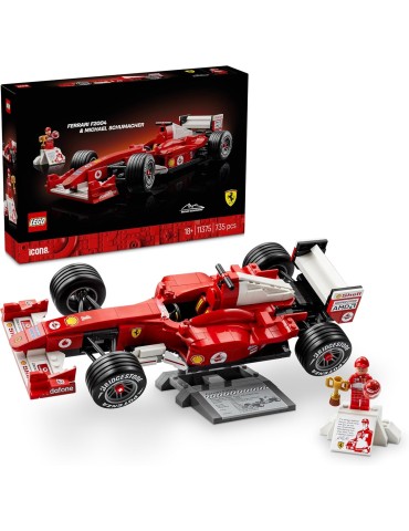 Lego Icons 11375. Ferrari F2004 y Michael Schumacher. Más de 18 años. 735 piezas.