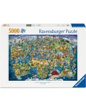 Ravensburger 017387. Puzzle de 5000 piezas Mapa del Mundo ilustrado. 101 X 153cm